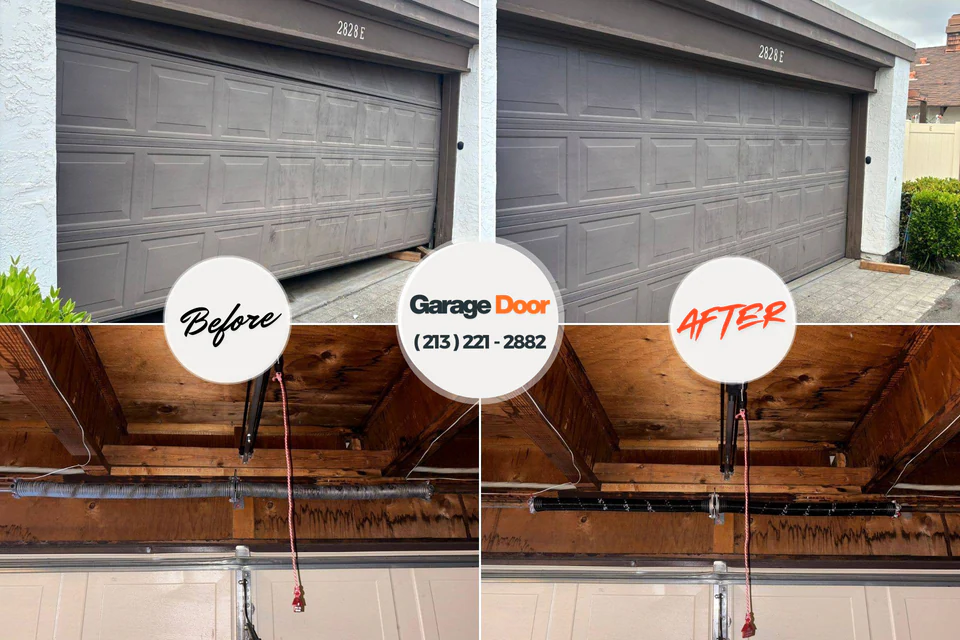Before and after: garage door repair Pahoa, HI
